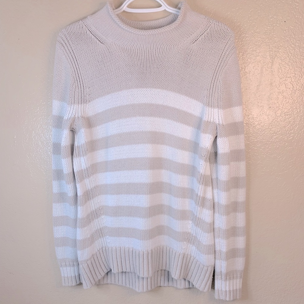 Striped Cream and White Women's Sweater